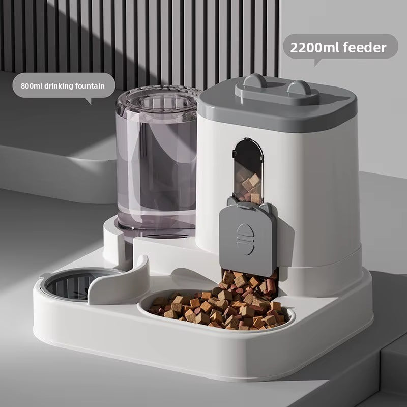 Automatic Dog Cat Feeder and Water Dispenser Gravity Food Feeder and Waterer Set with Pet Food Bowl Universal Pet Products