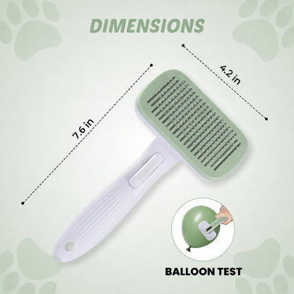 Self Cleaning Slicker Brush for Dogs & Cats, Deshedding Dog Brush
